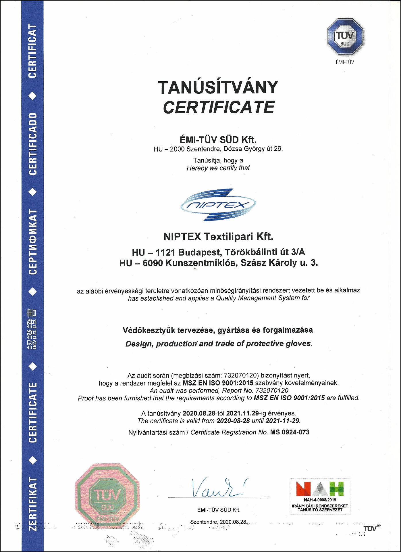 Tanúsítvány